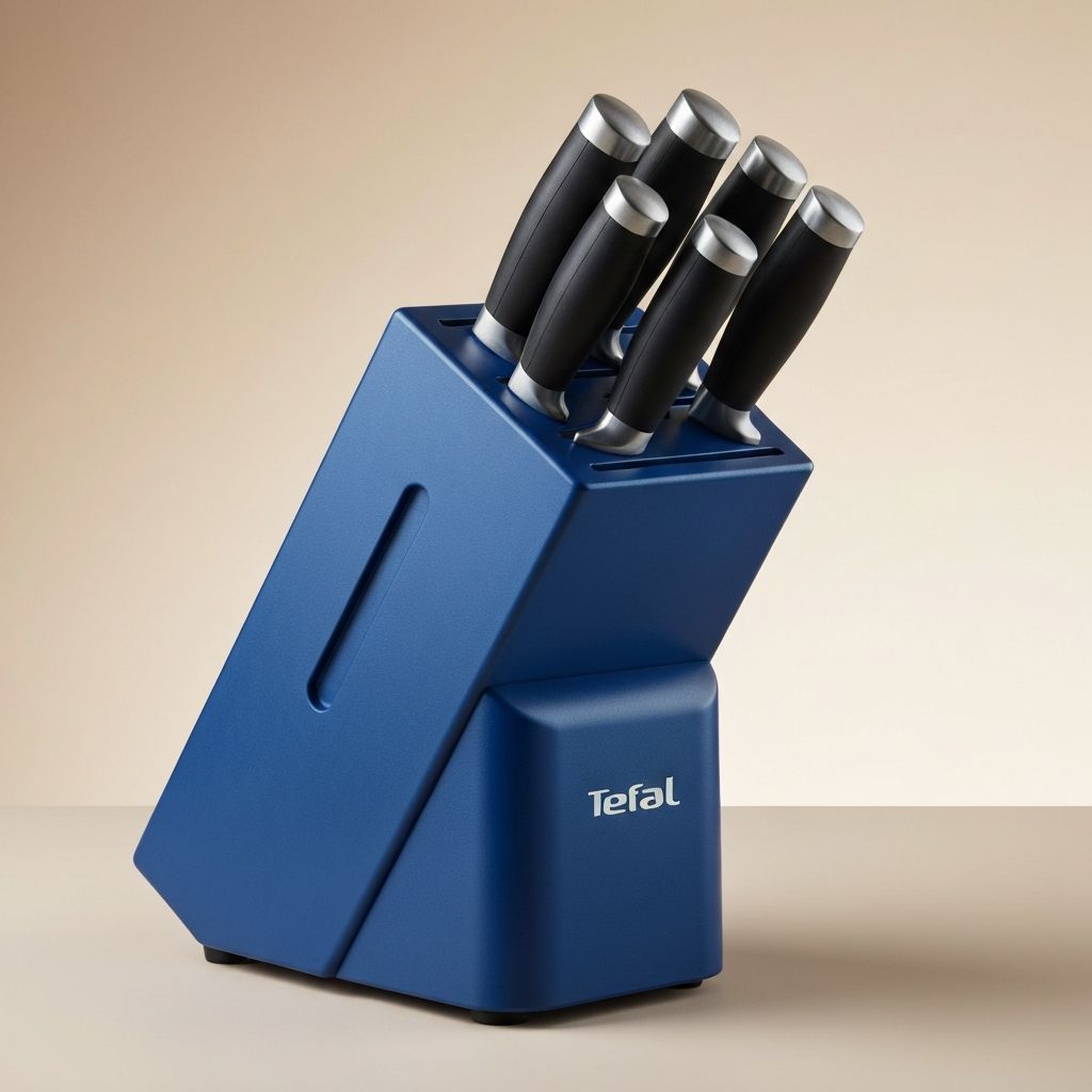 EverSharp Pro K297S444 5-Piece Knife Block With Integrated Automatic Sharpener - Midnight Blue